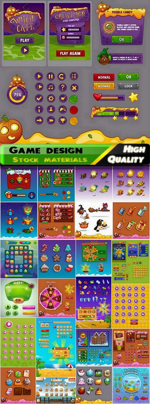 Game design elements in vector from stock #7 - 25 Eps
