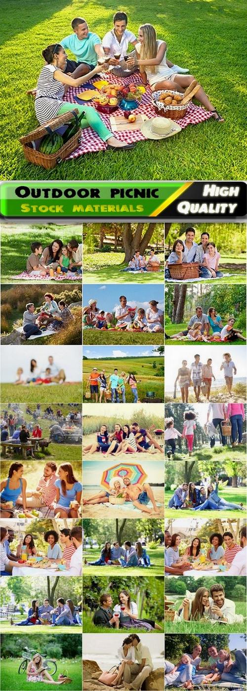 Friends and family vacation on outdoor picnic - 25 HQ Jpg