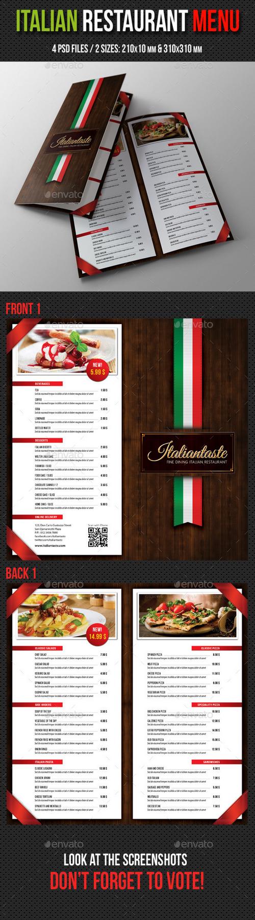 Graphicriver - Italian Restaurant Menu Brochure 10264044