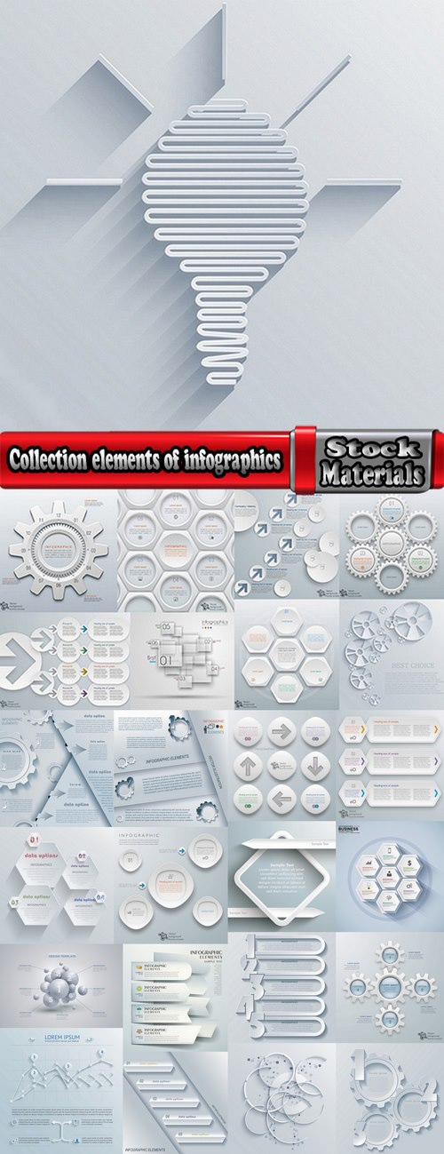 Collection elements of infographics vector image #23-25 Eps