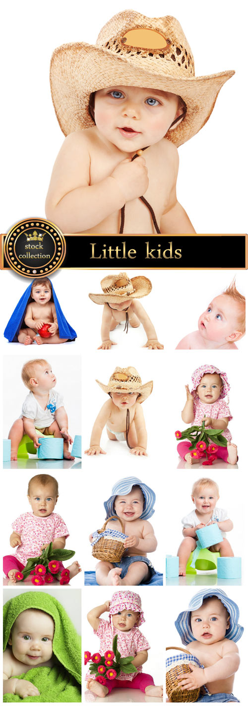 Funny little children - stock photos