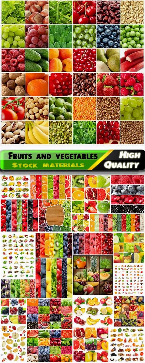 Set of collage from fruits and vegetables - 25 HQ Jpg