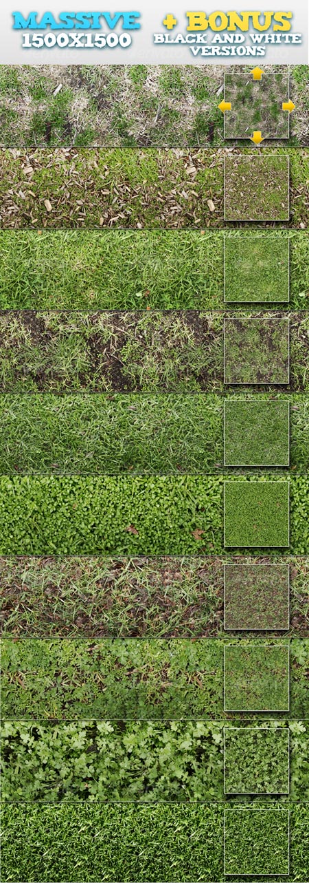 10 Tileable Grass Patterns (PAT) + BONUSES