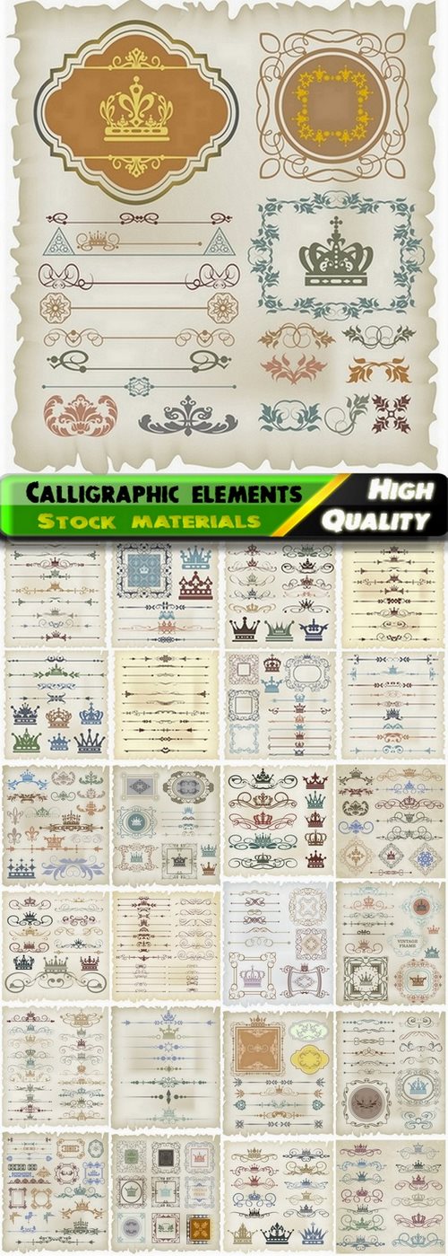 Calligraphic design elements for page decorations #41 - 25 Eps