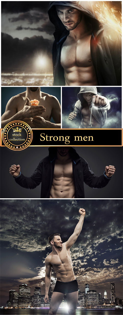 Strong men, creative - stock photos