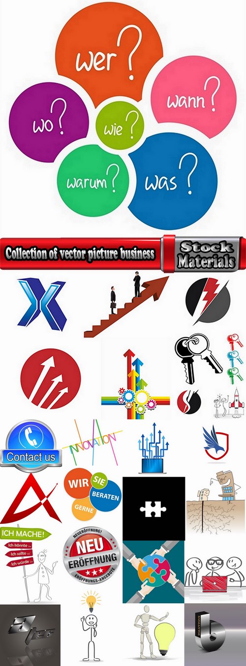 Collection of vector picture business concept idea infographics success 25 Eps