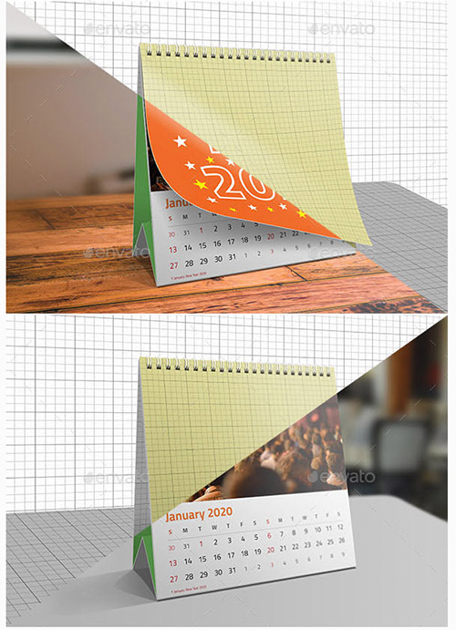 GraphicRiver: Square Desk Calendar Mock-ups 13209543