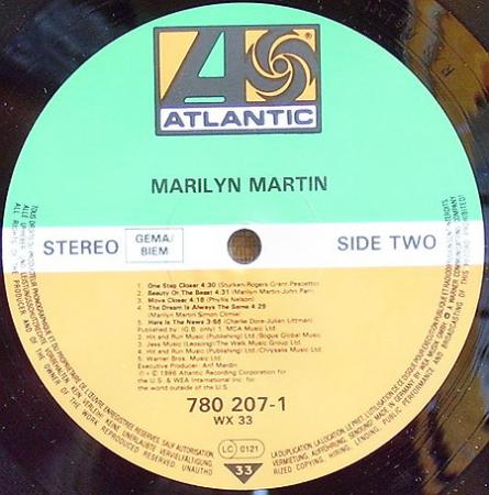 MARILYN MARTIN - MARILYN MARTIN (1986), Vinyl-rip 