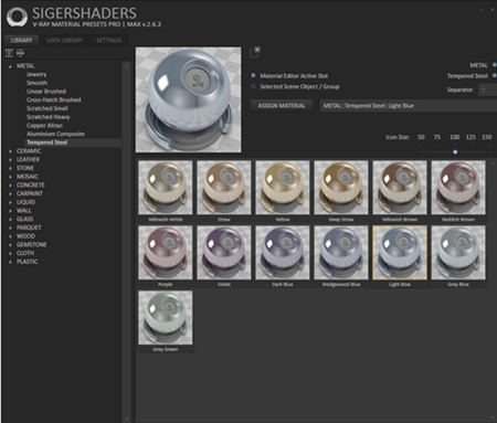 SIGERSHADERS V-Ray Material Presets Pro 2.6.3 For 3ds Max Win64
